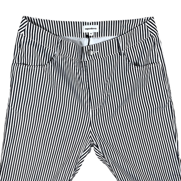 Revolve Superdown Medium NWT High Rise Striped Straight Leg Pants - Picture 2 of 9